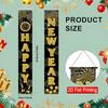 2pcs Christmas & New Year Firework Door Couplet Black Golden 12x70.8in