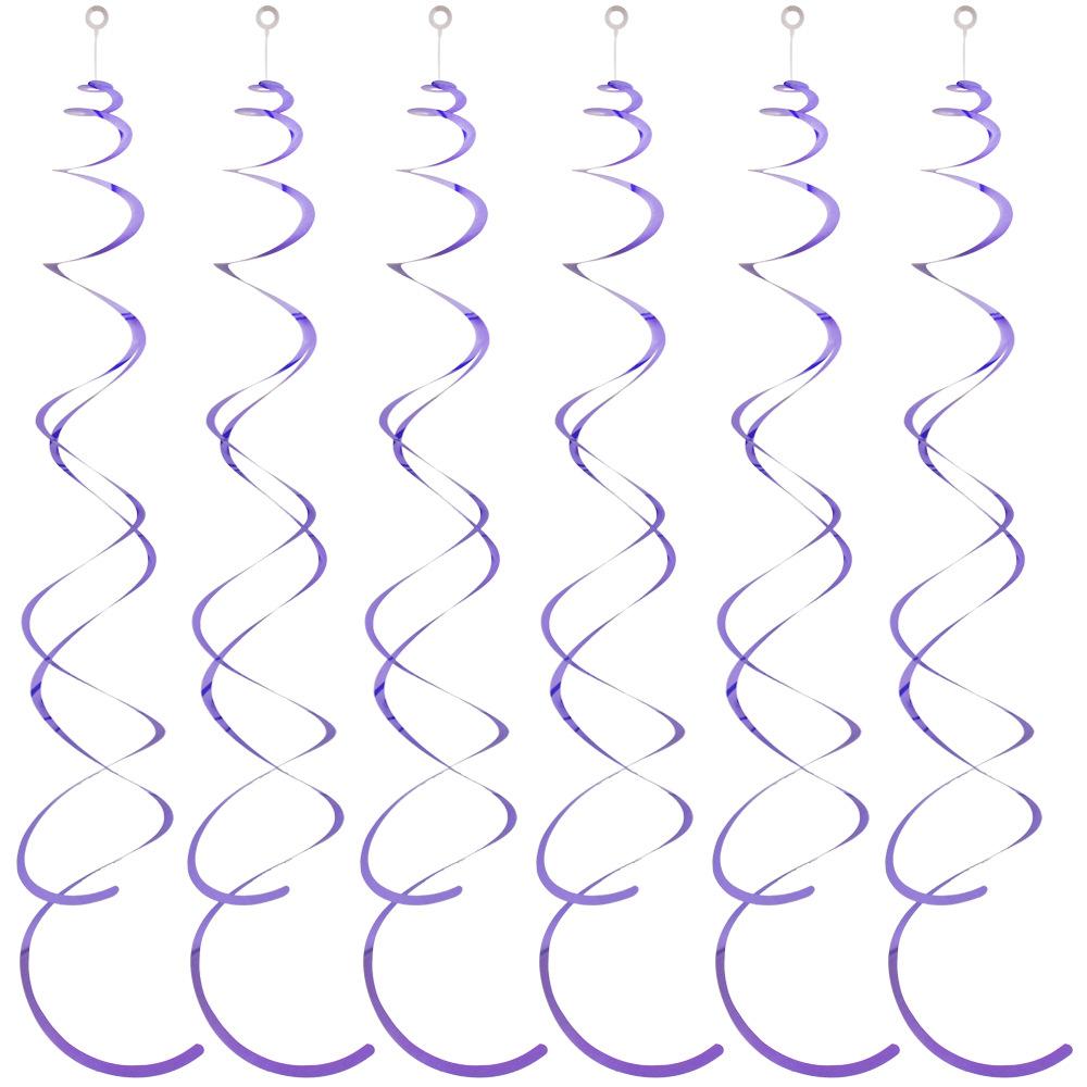 6PCS Spiral Pendant Party Streamers Hanging Plastic Streamer Spiral Pendant Twin Tail Party Ceiling Foil Swirl Decorations