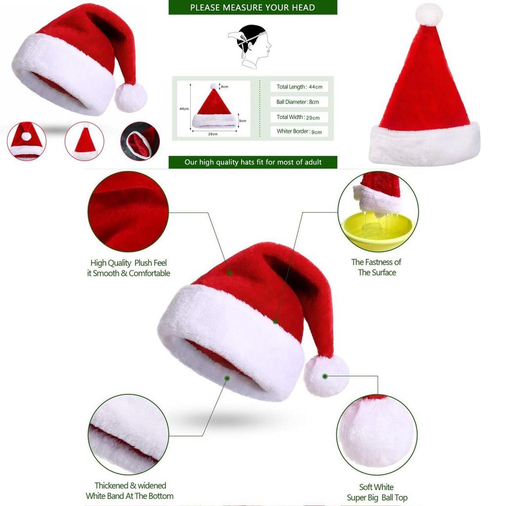 Comfortable Soft Plush Santa Hat For Family Christmas Parties And Celebrations