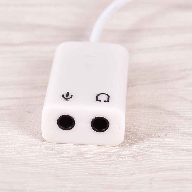 Usb Sound Adapter To 3.5Mm Mini Jack Audio & Microphone Mic For Skype Pc Laptop