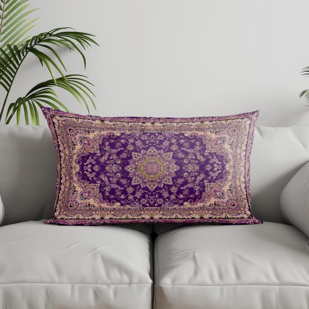 Home Decor Exotic Purple Patterned Pillowcase Suitable For Sofa Bedroom Car Pillow Cover Cushion Rectangular Back Cushion