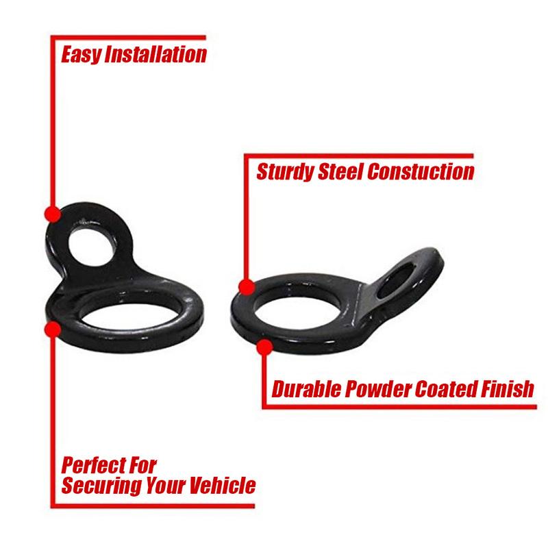 2x Motorcycle Tie Down Strap Stainless Steel Multi-Purpose Strapping Hook Rings For Dirt Bike ATV UTV Trailers Truck Accessories