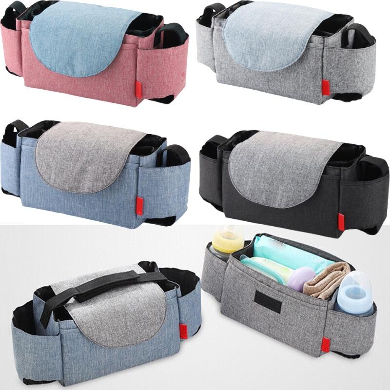 Baby Organiser Pram Mummy Bag Storage Buggy Stroller Pushchair Bottle Cup Holder