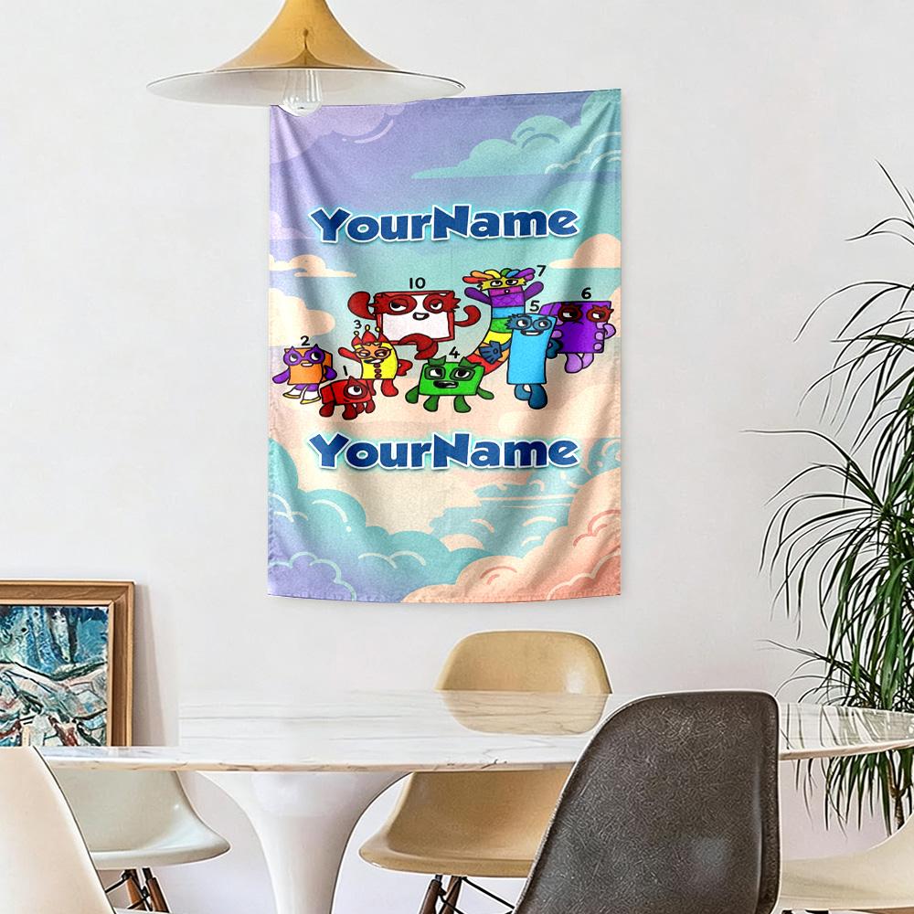 Numberblocks Custom Your Name Wall Decor Tapestry Art For Pet Memorial Birthdaywedding Party Backdrop Family Gift