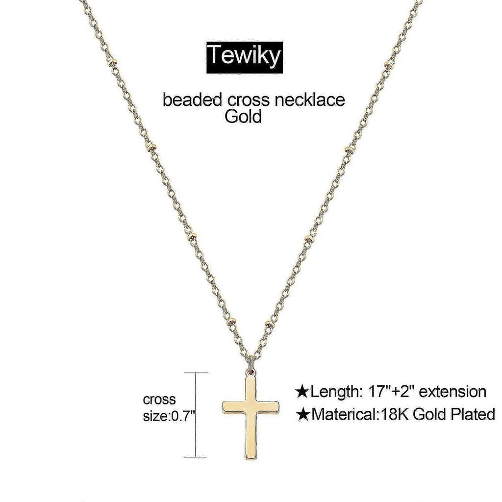 Cross Necklace For Women, Plated 14k Gold Plated/sterling Silver Chain Necklace Dainty Layered Gold Cross Pendant Necklace Simple Cute Necklaces For W