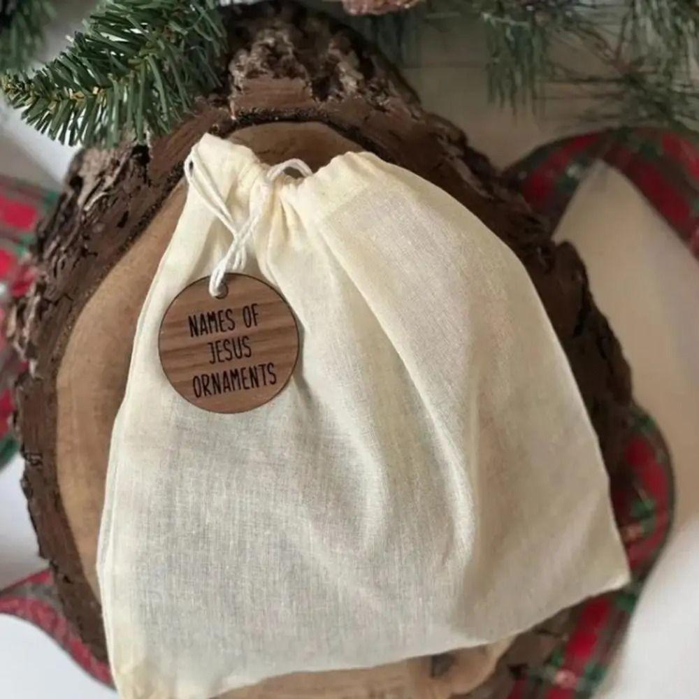 10Pcs Christmas Xmas Tree Hanging Pendant Christianity Wood Tree Decoration  Winter Home Decor