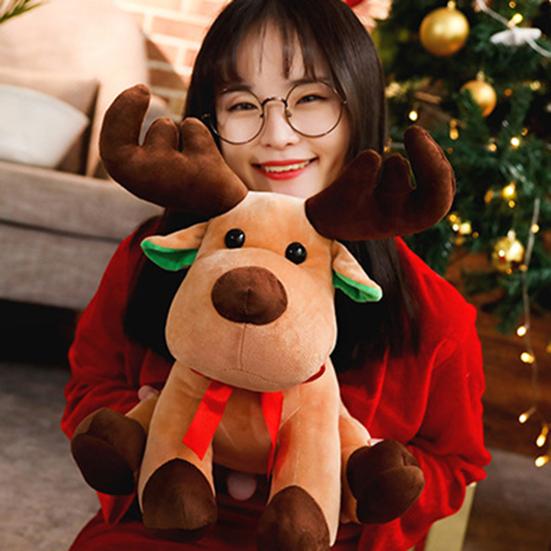 Christmas Reindeer Plush Toy Pillow Super Soft Stuffed Animal Doll Christmas