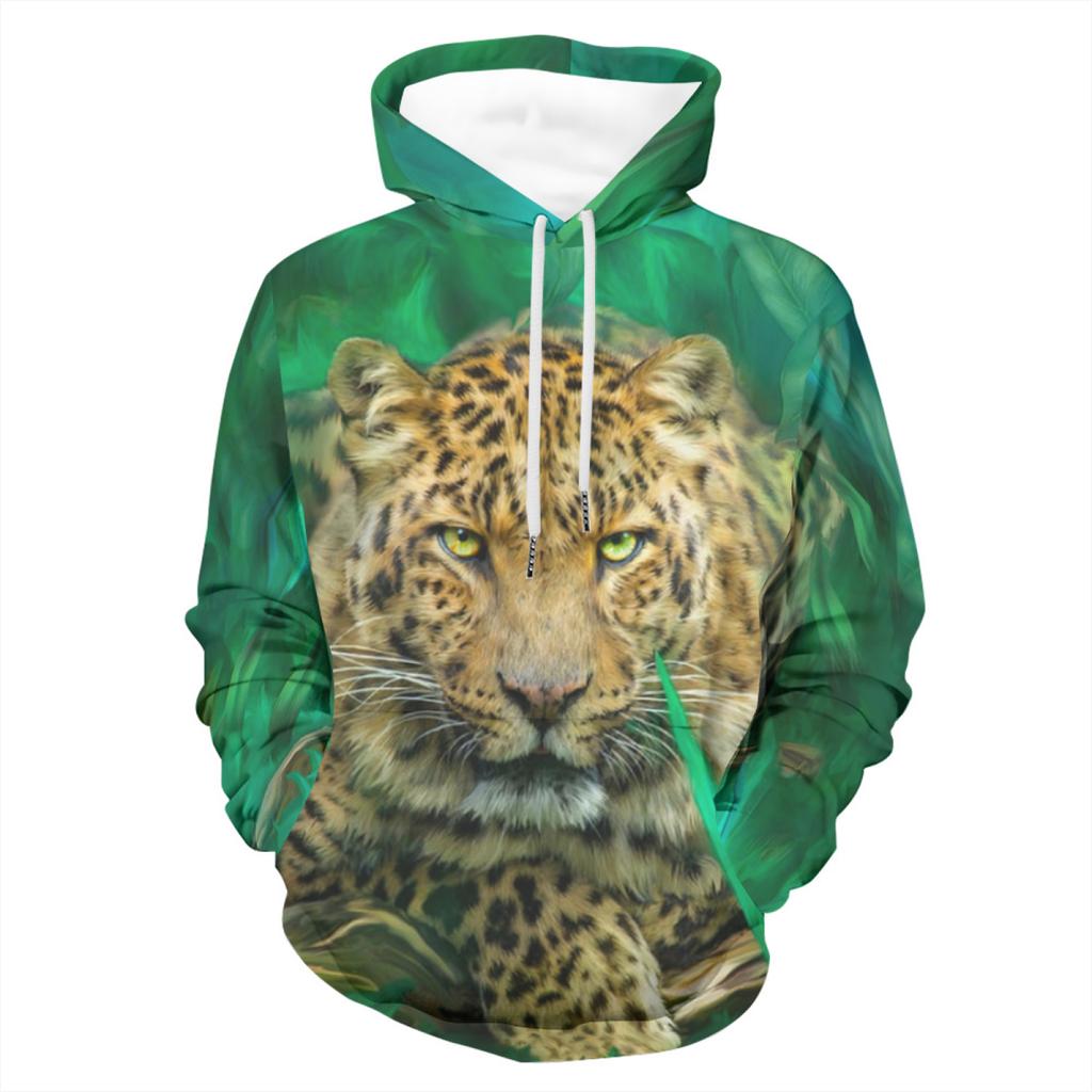 Vintage Tiger Men's Hoodie 3d Print Tops Fashion Animal Tiger Graphics Long Sleeve Hoodie Men Oversized Streetwear Tops Tees