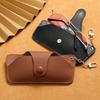 Portable Retro PU Glasses Bag With Hanging Chain Sunglasses Case Simple Eyeglasses Storage Box Waterproof Eyewear Case