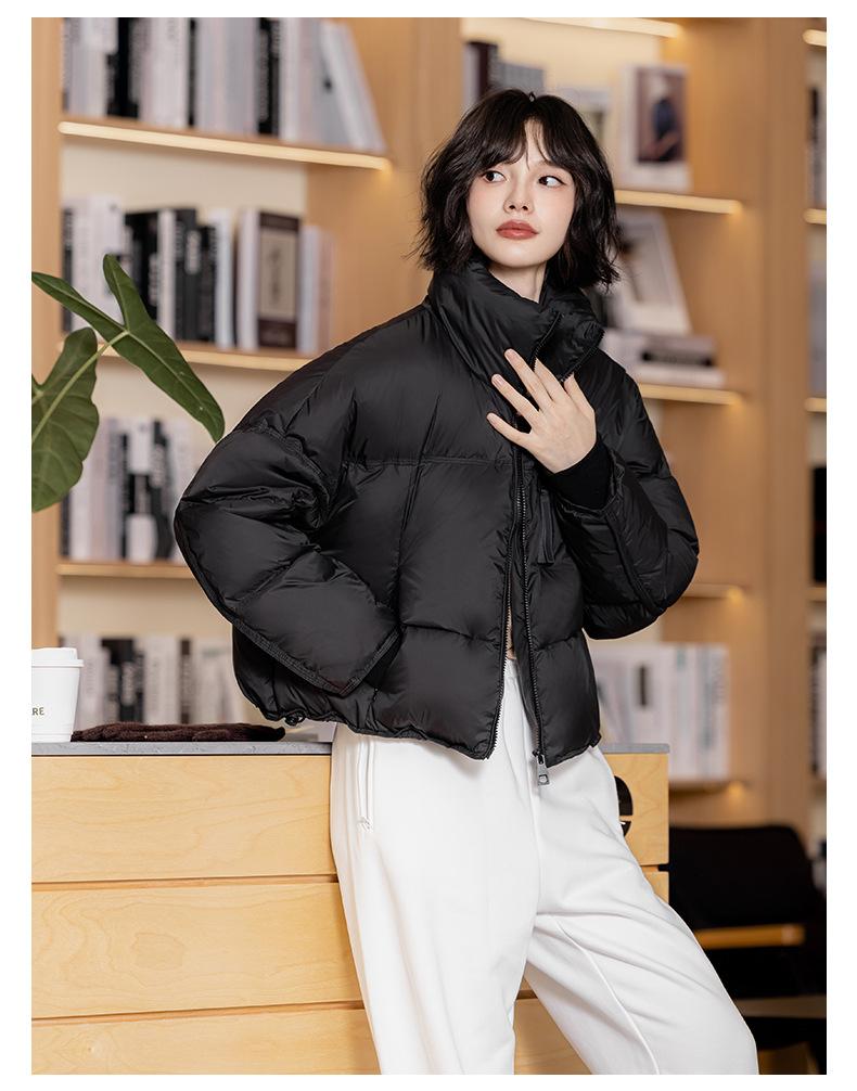Short bread down jacket women's winter new high-end foreign style small thickened warm white goose down jacket