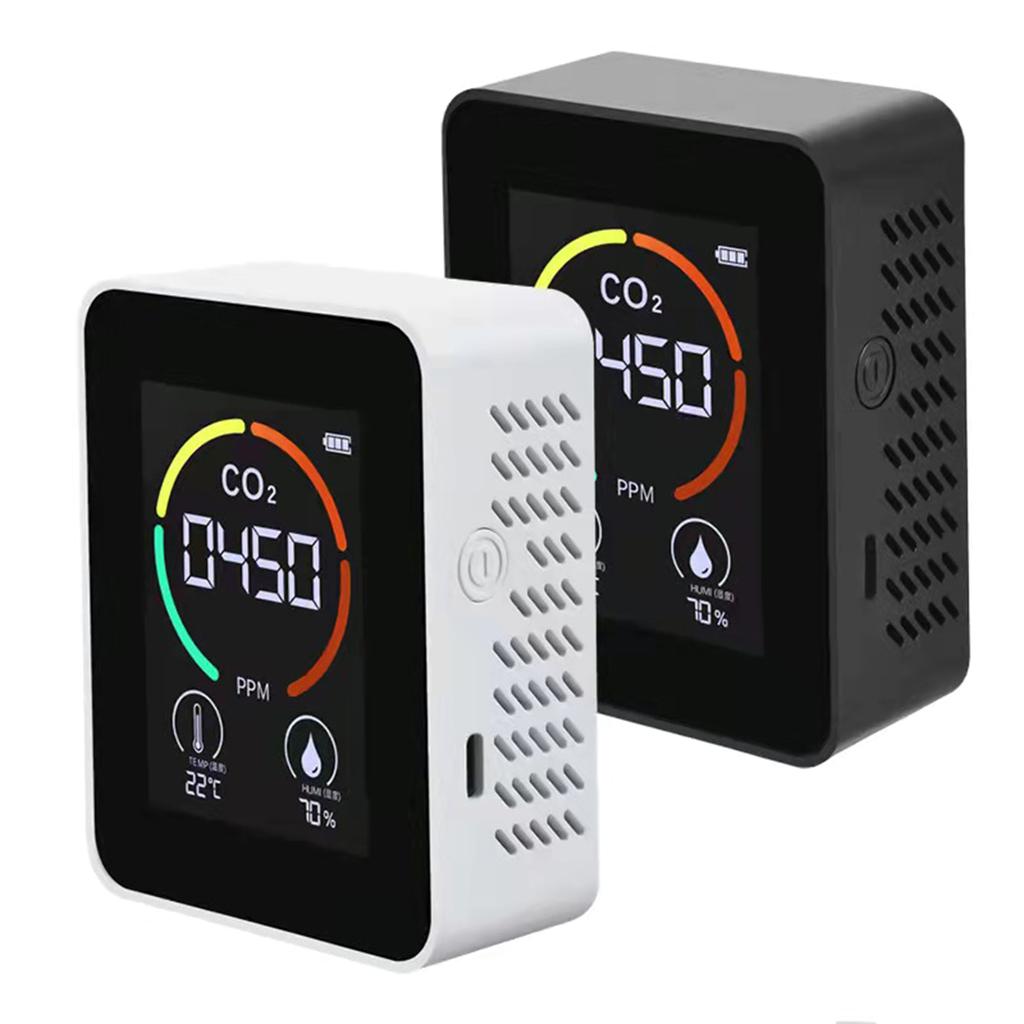 Misuratore Digitale di CO2 Monitor Qualità dell'Aria 1200mAh Con Sensore di Temperatura e Umidità Per Uso Ufficio Analisi dell'Aria Accurata