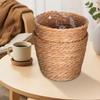 2pcs Rattan Flower Woven Handmade Straw Indoor Plant Storage Basket Home Decor Lightweight Compact Size Seagrass Planter