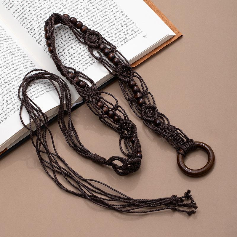 Bohemian Woven Waist Rope Belt Retro Ethnic Decorative Waist Chain For Women, Korean Style Casual Accessory