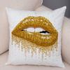 Funda de almohada de labios sexy para mujer, decoración de sofá, hogar, coche, funda de cojín con estampado de pintalabios de dibujos animados