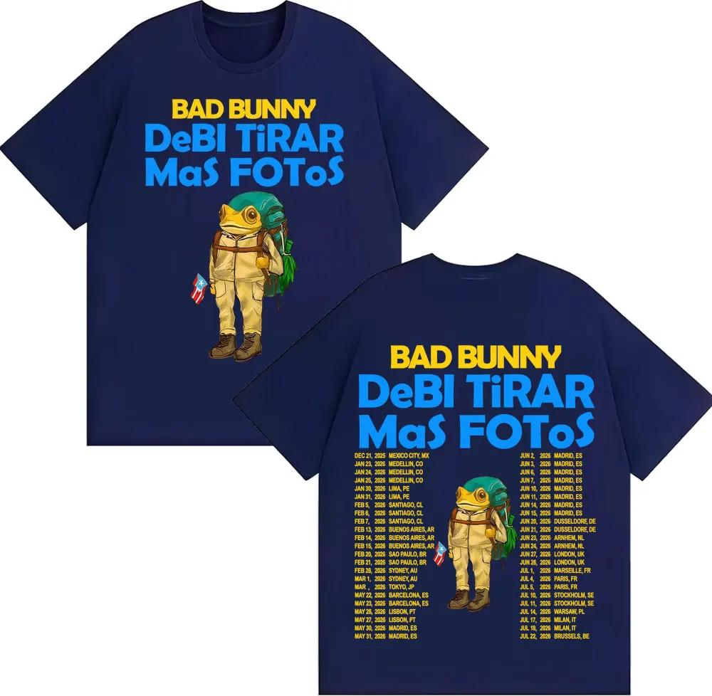 Rapper Bad Bunny Debi Tirar Mas Fotos DTMF Album Tshirts Men Women Vintage Cartoon Fashion Short Sleeve T Shirt Streetwear