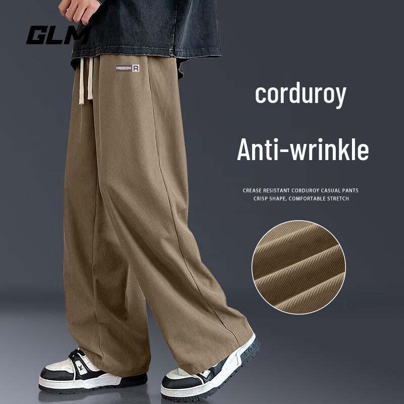 

Men s Loose Fit Corduroy Wide-Leg Casual Pants 5XL