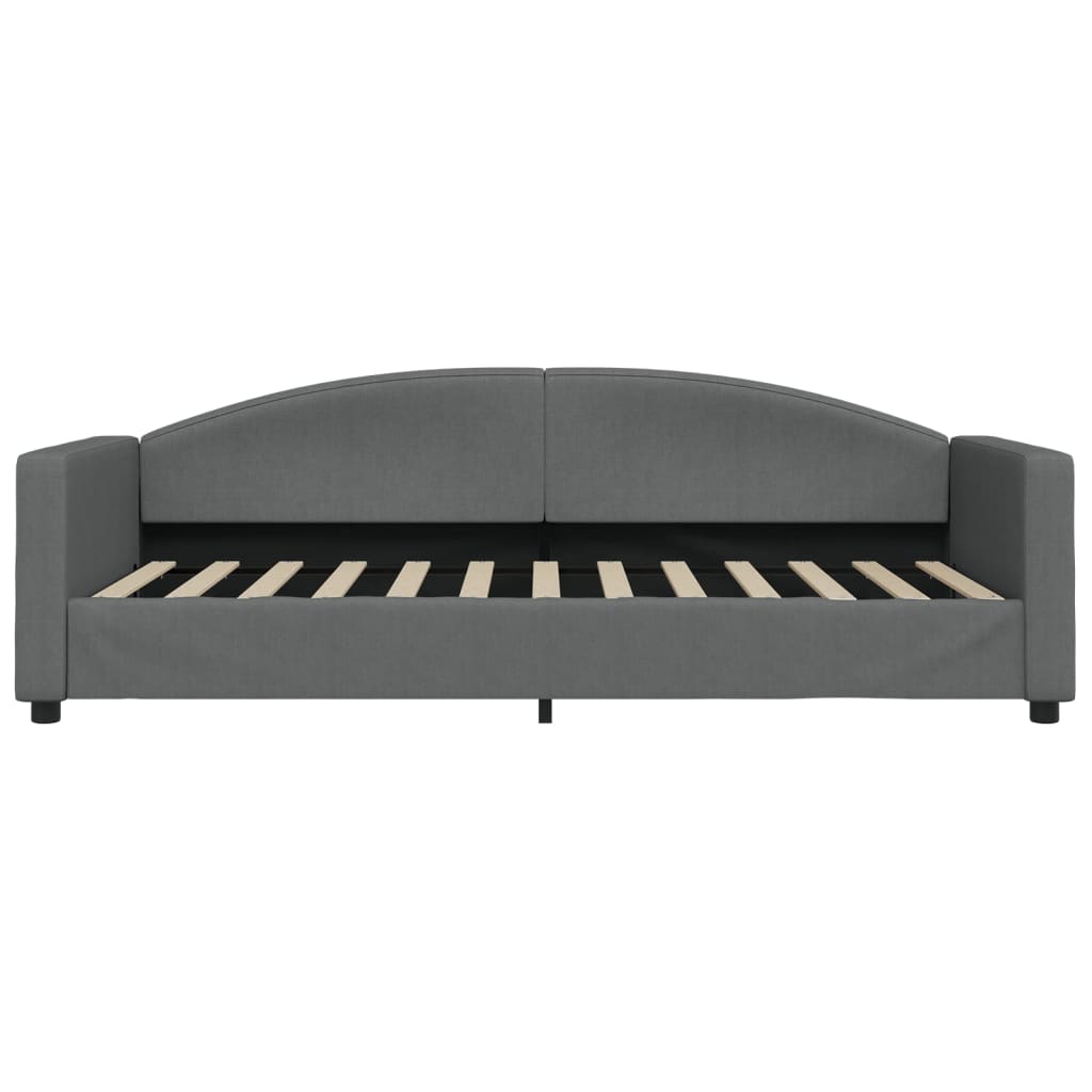 Pull Out Daybed Dark Gray 90 x 200 cm Fabric