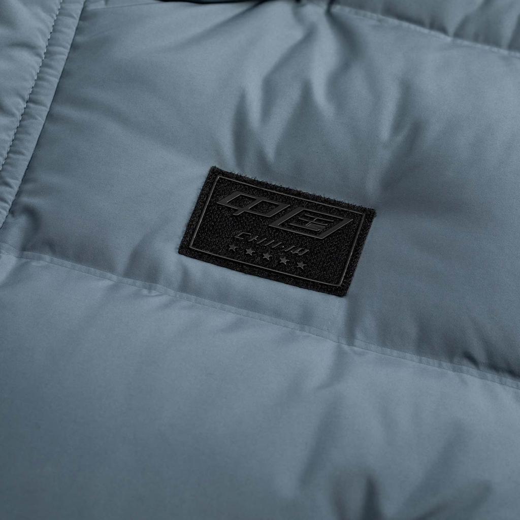 Li-Ning Comfortable Simple Long Hooded Zipper Down Jacket Unisex Outerwear Lime-Blue AYMV137-2