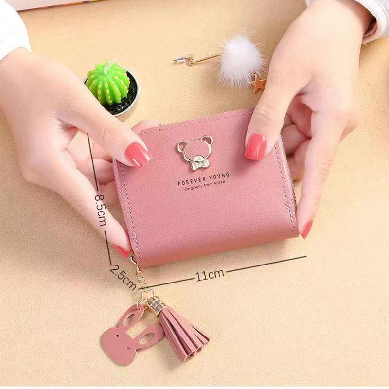 Cartera de cuero para mujer de moda clásica y moderna (3 ranuras para tarjetas, 2 ranuras para efectivo, 1 monedero) Bolso ligero y lujoso para mujer, ideal para estudiantes y niñas