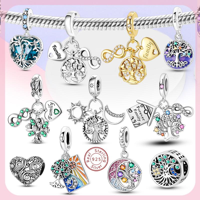 S Copper Charm Bead Eternity Symbol Tree Of Life Family Tree Pendant Fit Original Bracelet Diy Jewelry Gift