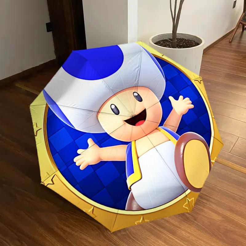 

1pc Mario, Mushroom Automatic Personality Umbrella | Portable Foldable 8-Rib Manual Open, Cute Halloween & Christmas Gift for Outdoor, Casual Accessor