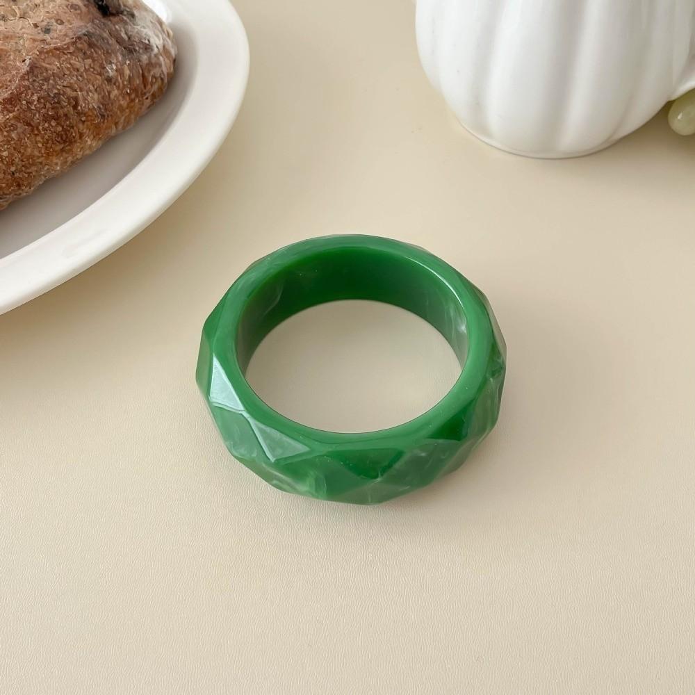 Bohemian Colorful Resin Bangle Transparent Wide Chunky Hand Ring Exaggerated Pearly Bracelet Girls