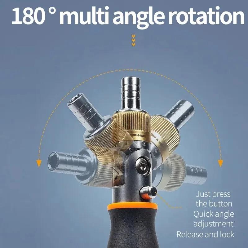10 In 1 Ratchet Screwdriver Set Portable Multifunctional Hidden Screwdriver Head Corner Capable Multi Angle