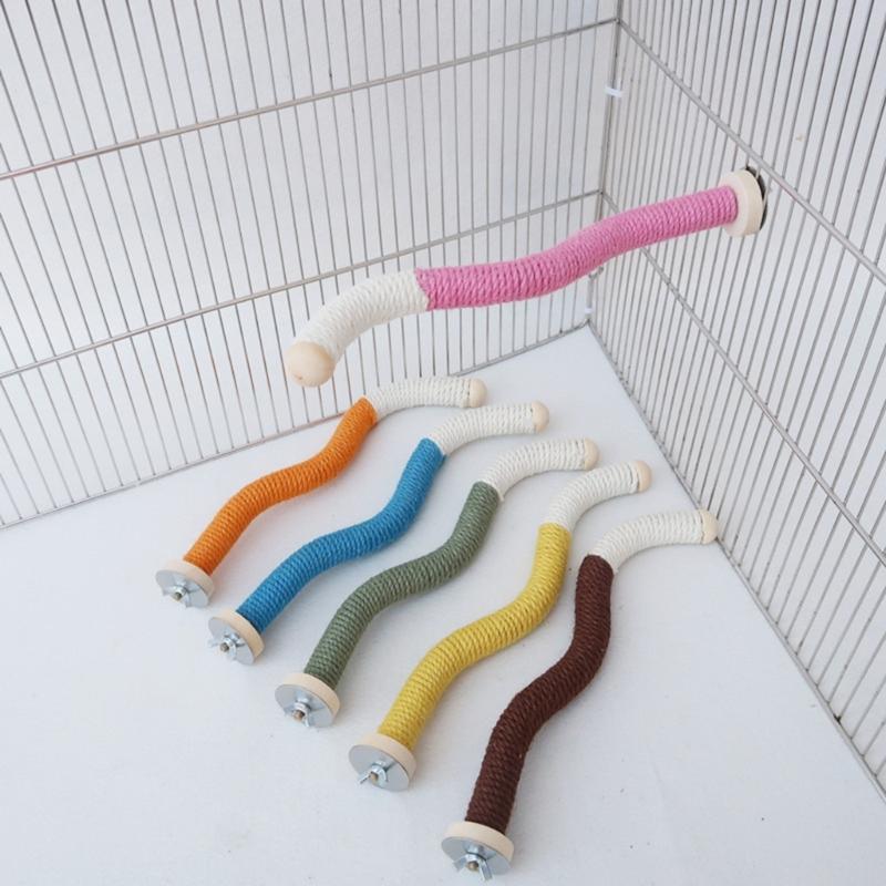 2er-Pack Papageien Sitzstangen Krallen Schleifen Flexibler Haustier Vogel Sitzstock für Nymphensittiche, Kakadus, Loris, Aras