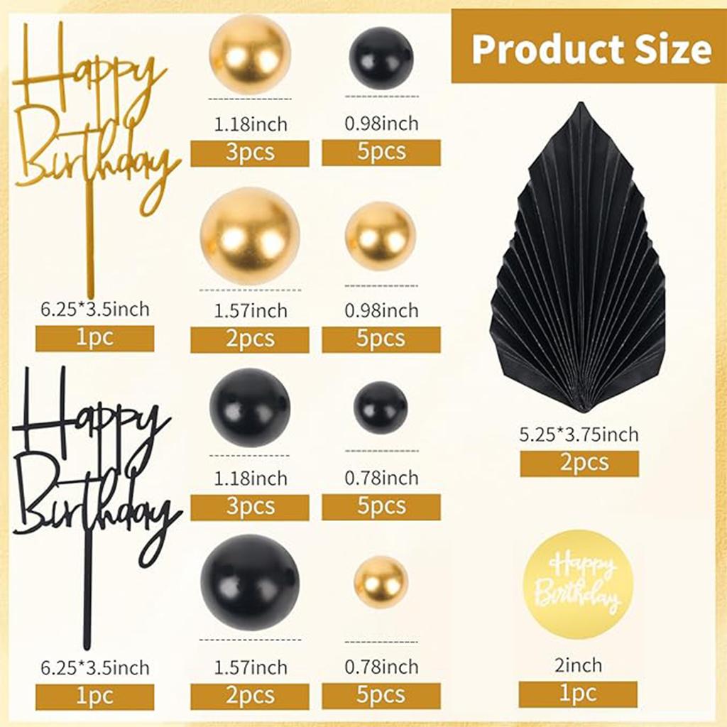 35 PCS Mini Ball Cake Topper Cupcake Insert Acrylic Cake Topper Cake Decorations for Wedding Birthday Party Baby Shower Supplies