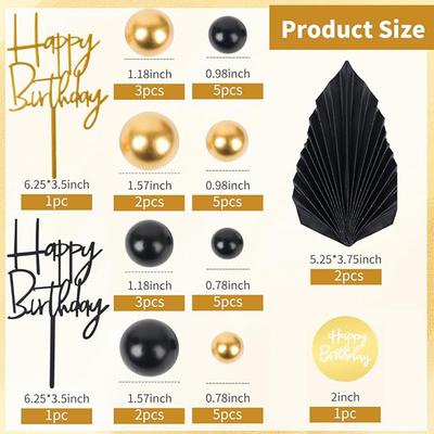 35 STK Mini Kugel Kuchenaufsatz Cupcake Einstecker Acryl Kuchenaufsatz Kuchen Dekorationen für Hochzeit Geburtstagsfeier Babyparty Zubehör