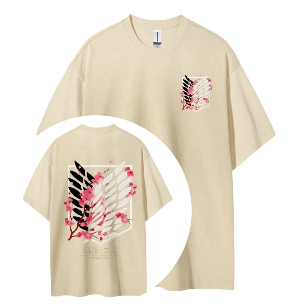 Attack On Titan Cotton Unisex Round Neck Anime TShirt Mens and Womens Summer Fashion High Quality Breathable Street TShirt