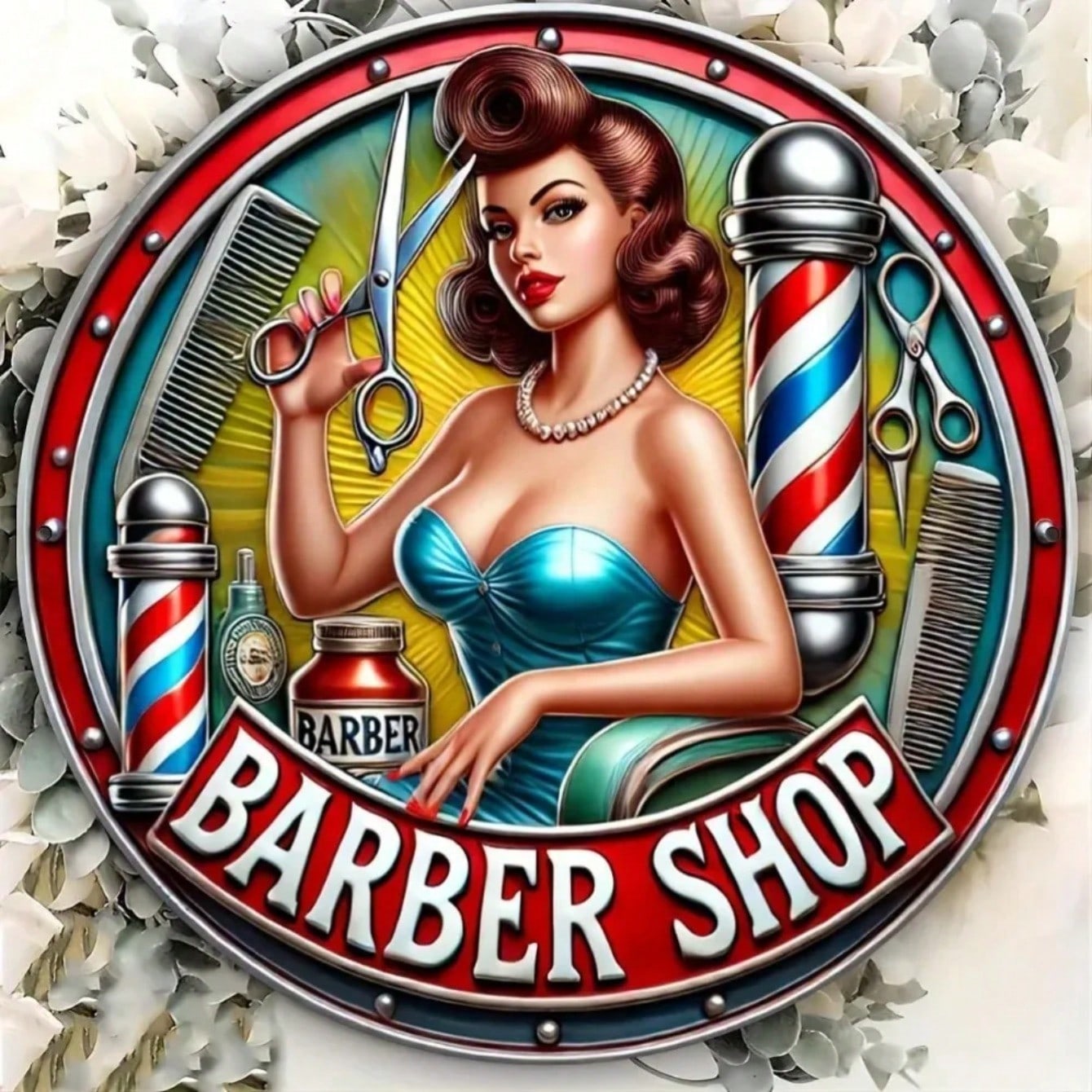 Парикмахерская Настенный Декор Металлическое Искусство на Стену Вывеска для Салона Красоты Домашний Декор разноцветный