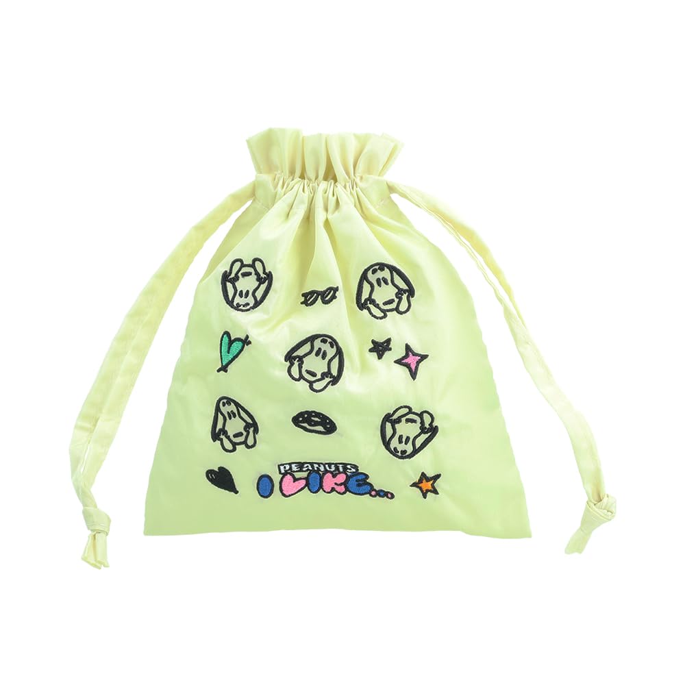 Stationery Snoopy Goods Drawstring Bag with Ivory S2340208 Sun-Star Embroidery,