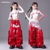 Girls Hip Hop Mesh Crop Jacket Paint-Speckled Cargo Pants Costumes Kids Streetwear Children Jazz Girl Group K-pop Clothes Sets