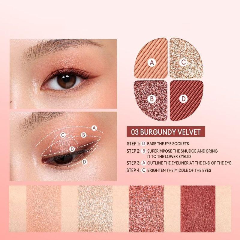 O.TWO.O - Rich Colors Eyeshadow Palette - 3 Colors