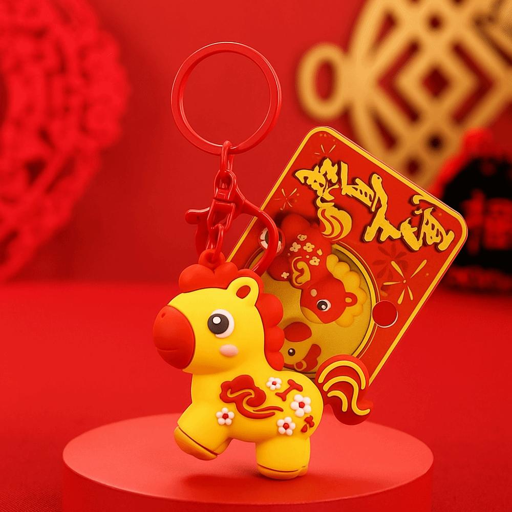 Hängender Schmuck Schlüsselanhänger Pferd Jahr des Pferdes Pferde-Design Schlüsselring Tierkreiszeichen Pony-Schlüsselanhänger Pferdejahr
