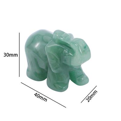 Heimdeko Figur Grüne Kollektion Handgeschnitzter Aventurin Geschnitzter Elefant Elefantenstatue Jade Stein