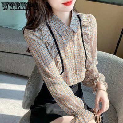 Women's Floral Chiffon Shirt Advanced Western Style Fashion Women's Spring Women's Top
