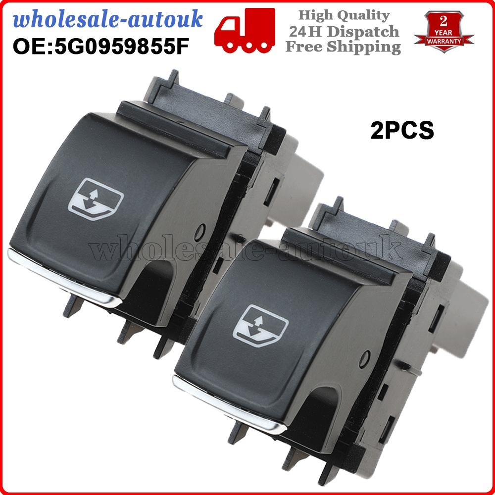 2PCS Passenger Side Window Switch Button For VW Golf GTI MK7 1.6 TDI 5G0959855F