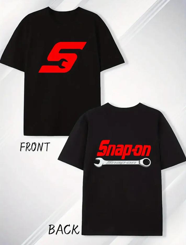

Mens SnapOn Graphic Tshirt Soft Cotton Short Sleeve Round Neck Print Casual Street Style Breathable and Durable Summer 4XL