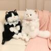 Adorable Realistic Ragdoll Cat Plush Backpack Soft Fluffy White Black Cat Shoulder Bag With Adjustable Strap Cute Cat Bag