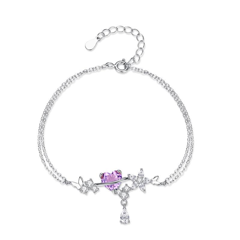 

S925 Sterling Silver Star Butterfly Bracelet Natural Original Stone Fashion Korean Style Minimalist High Sense Forest Style Hand Jewelry For Women 925 silver