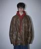 ROUGHTYPE Embossed Washed Leather Jacket - Brown