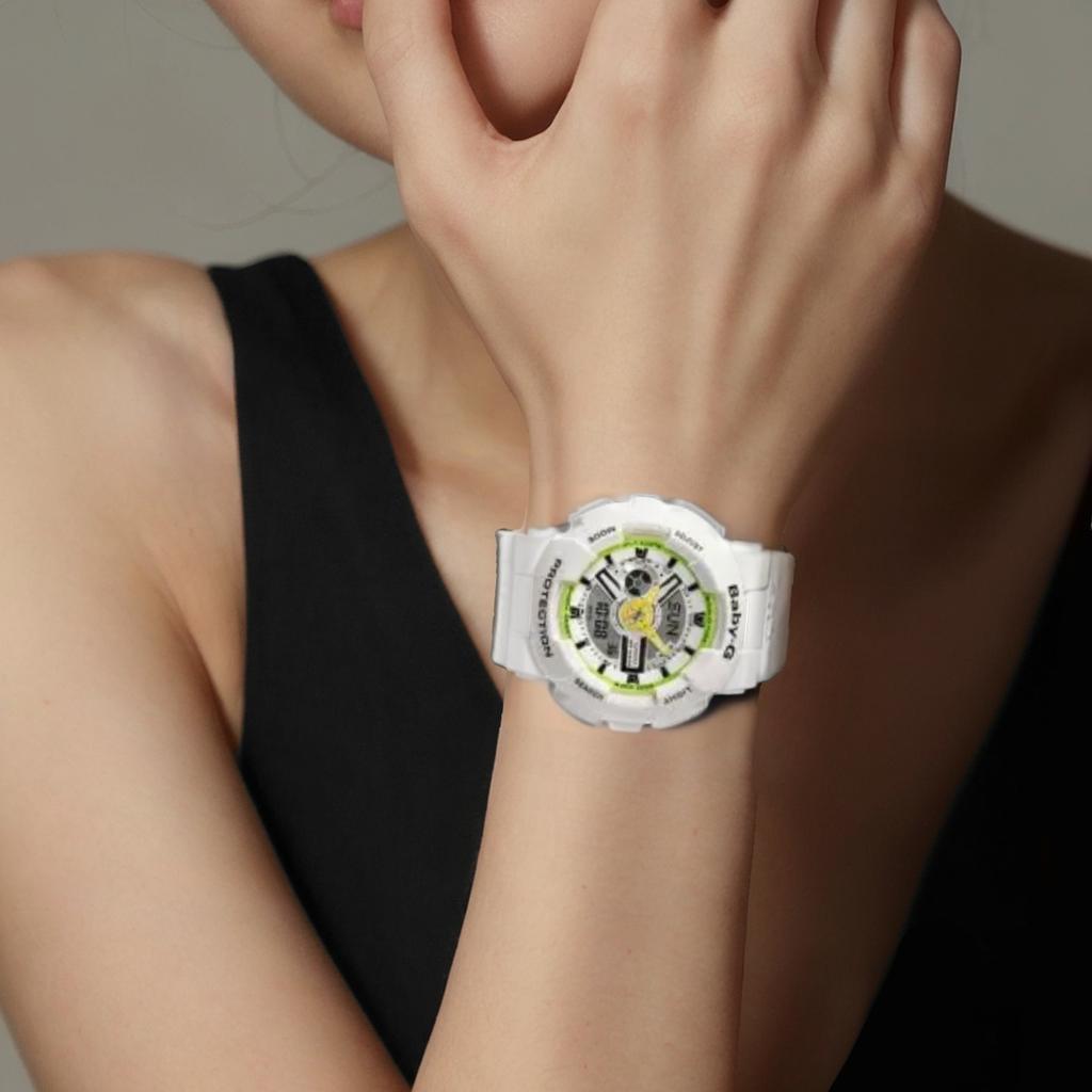 CASIO BABY G Minion Co branded Model Quartz Movement Resin Strap Watch Women's Watch White Dial BA-110MON21-7APRM-person