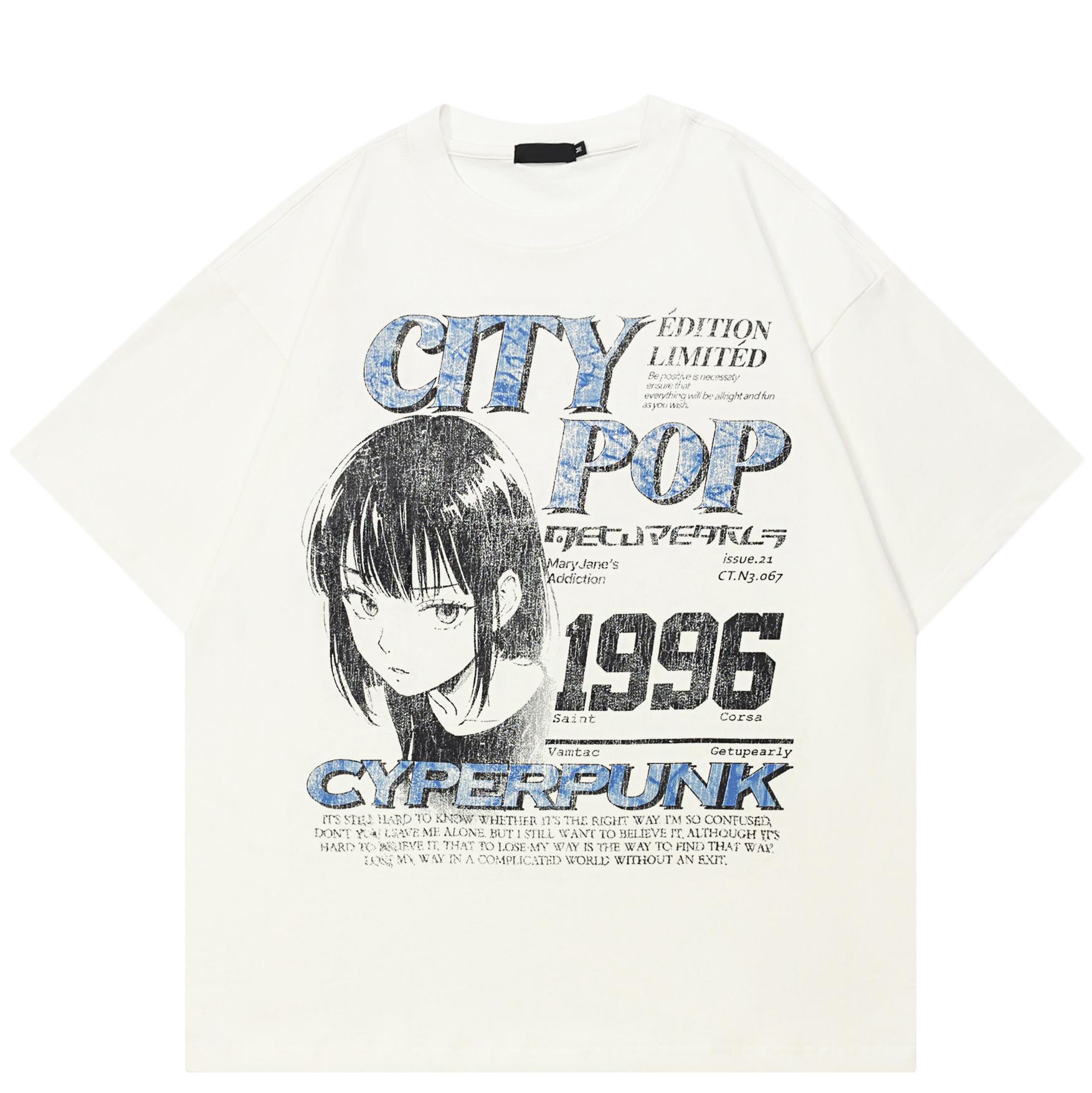 

Уличная футболка с рисунком аниме, хлопковая футболка, топы унисекс, футболки, летняя футболка с короткими рукавами S белый