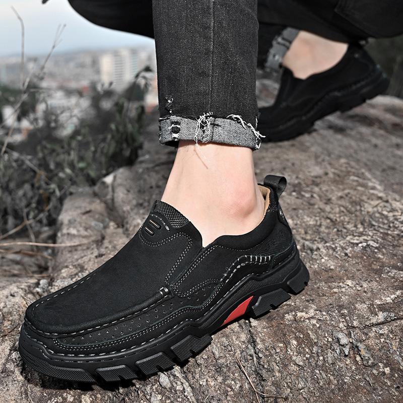 Autumn and Winter Plus Size Men's Shoes Soft Bottom Leather Outdoor Casual Shoes Non-Slip Tooling Men's British Trend Leather Shoes