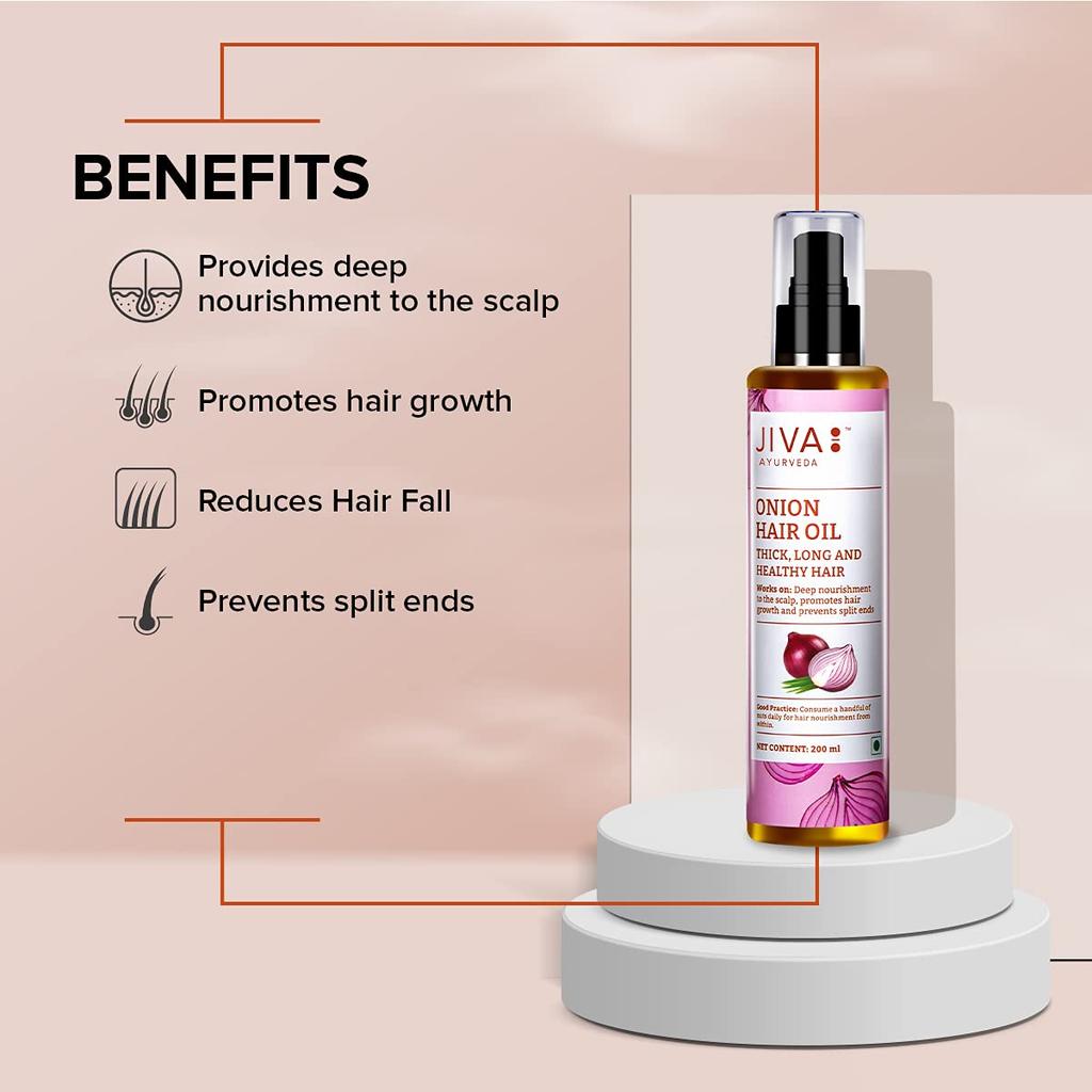 Jiva Zwiebelöl 200ml Packung à 1 | Ayurvedisches Haaröl Für Haarwachstum, Glanz Und Splissschutz