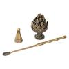 Retro Boshan Incense Burner Set: Incense Tower Mold, Seal, and Spoon for Ceremony - No Sticky Powder Sandalwood.
