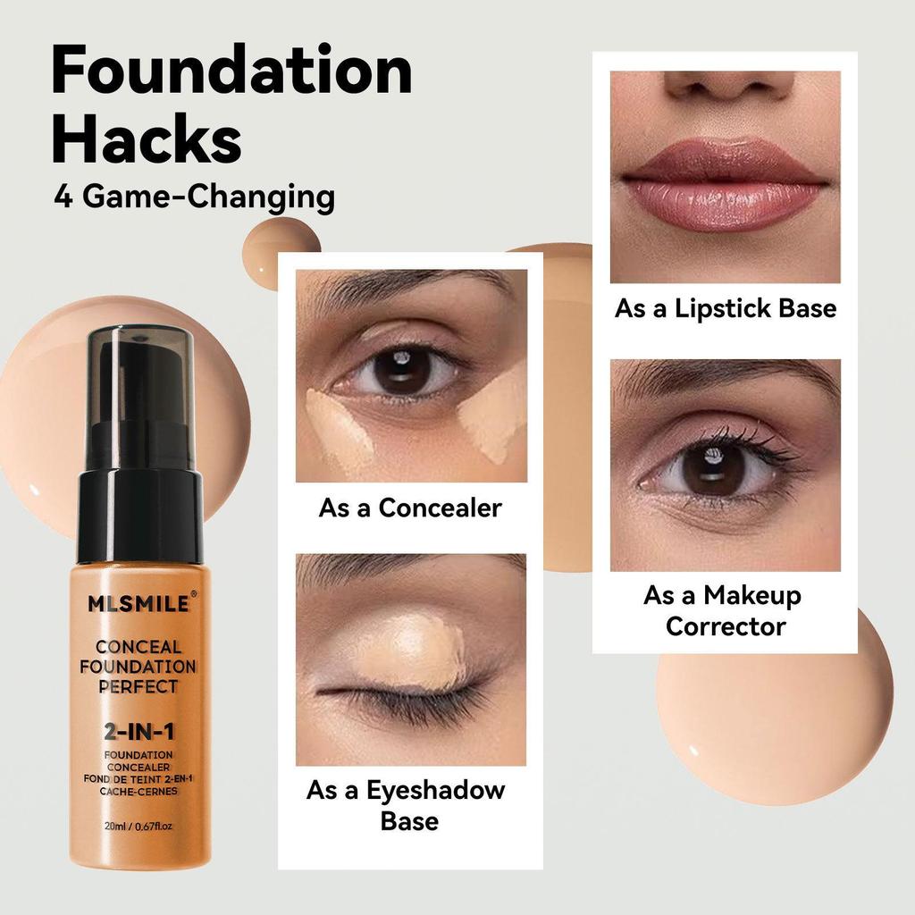 Long-lasting Waterproof Foundation: Moisturizing Concealer for Acne Marks & Dark Circles