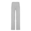 Solid Fleece Laced Long Sleeve Top High Waist Straight Casual Two Piece Set For Women